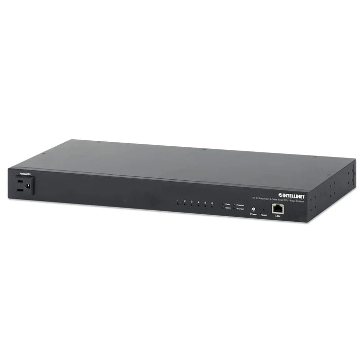 Intellinet 120234 6-Outlet 19" Rackmount Managed Metered Power Distribution Unit, TAA Compliant