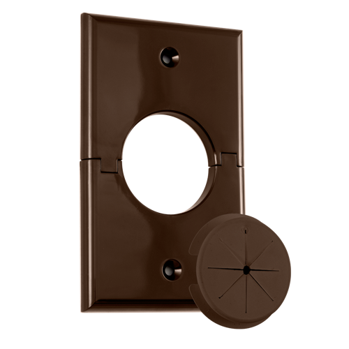 MidLite Single-Gang Splitport™with Grommet,  Brown