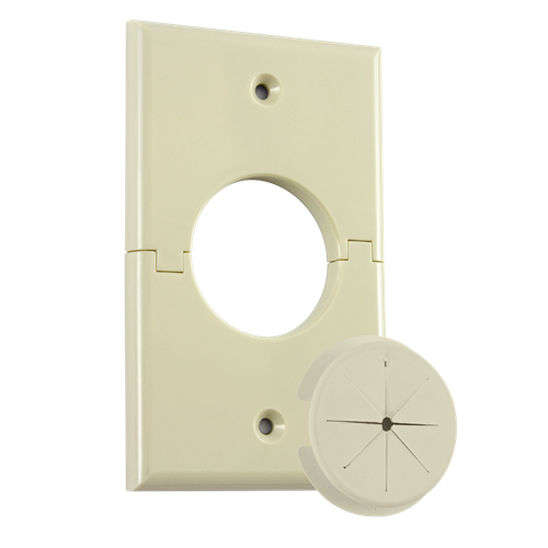 MidLite Single-Gang Splitport™ with Grommet, Light Almond