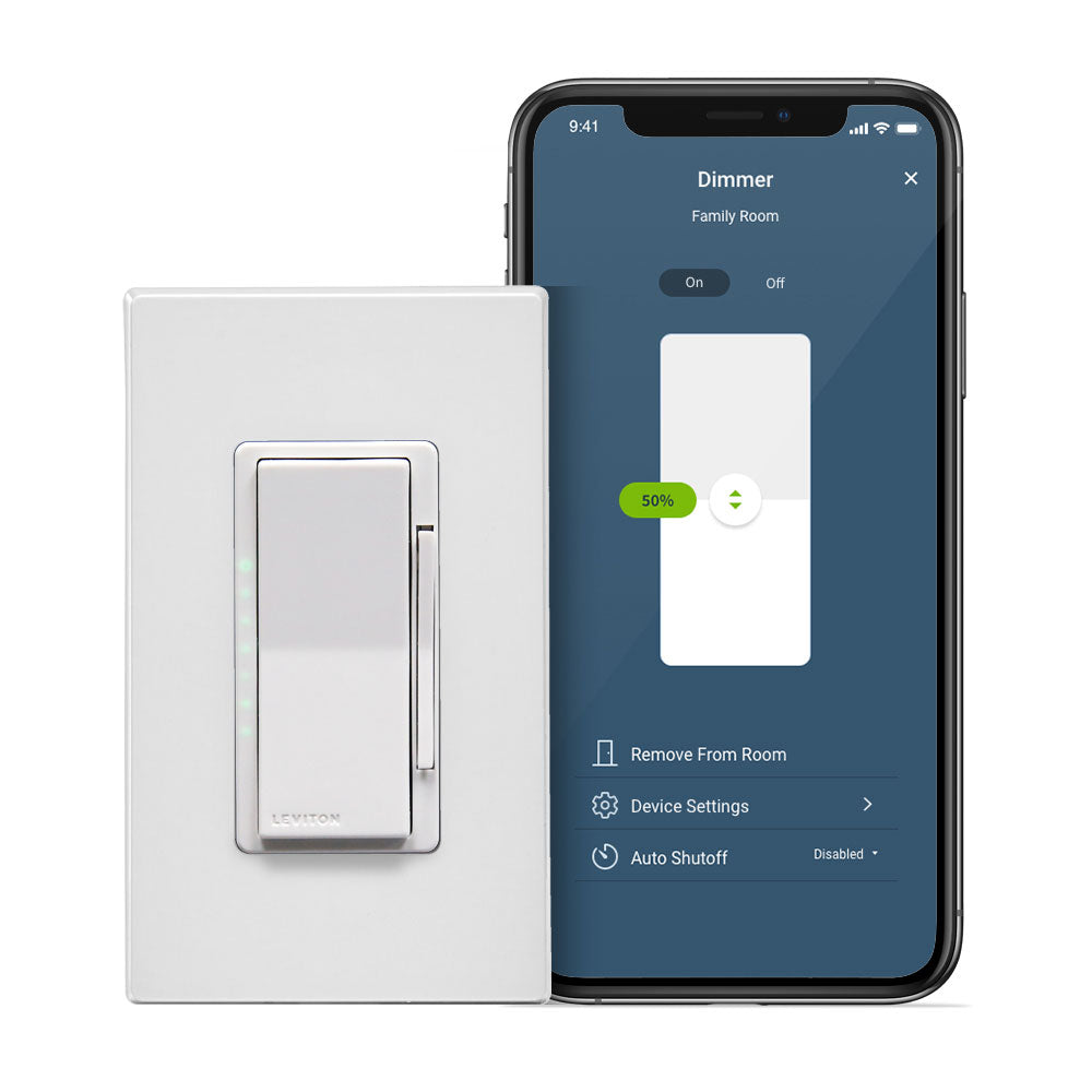 Leviton D26HD-1BW Decora Smart Dimmer Switch, Wi-Fi, Neutral Wire Required