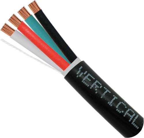 Vertical Cable 209-2319/DB 12AWG 4 Conductor Direct Burial, Stranded Bare Copper, Unshielded. 500 ft Spool, Black