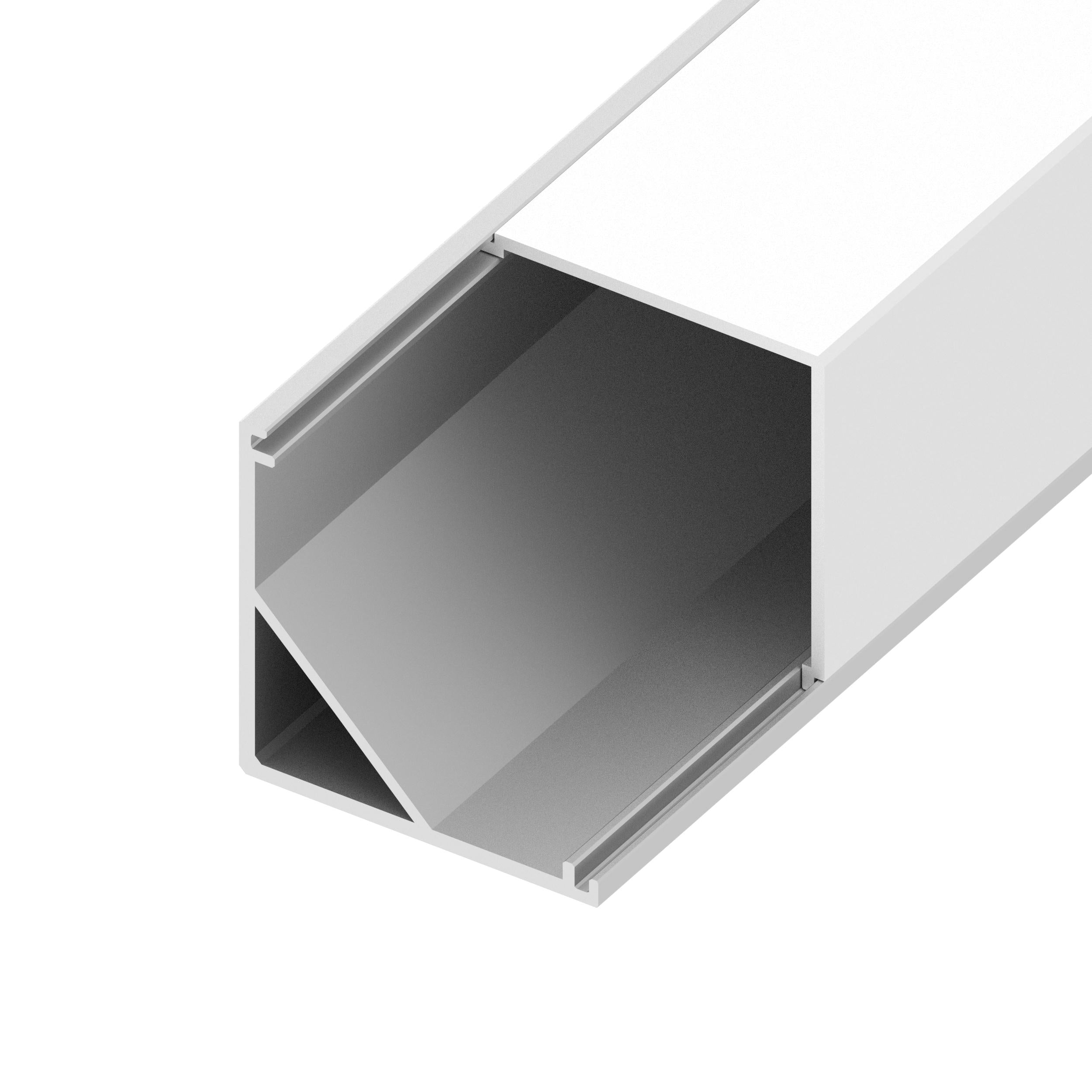 Diode Channel Bundle, 20mm SQUARE CORNER, Frosted Cover, End Cap Pairs, Mounting Hardware