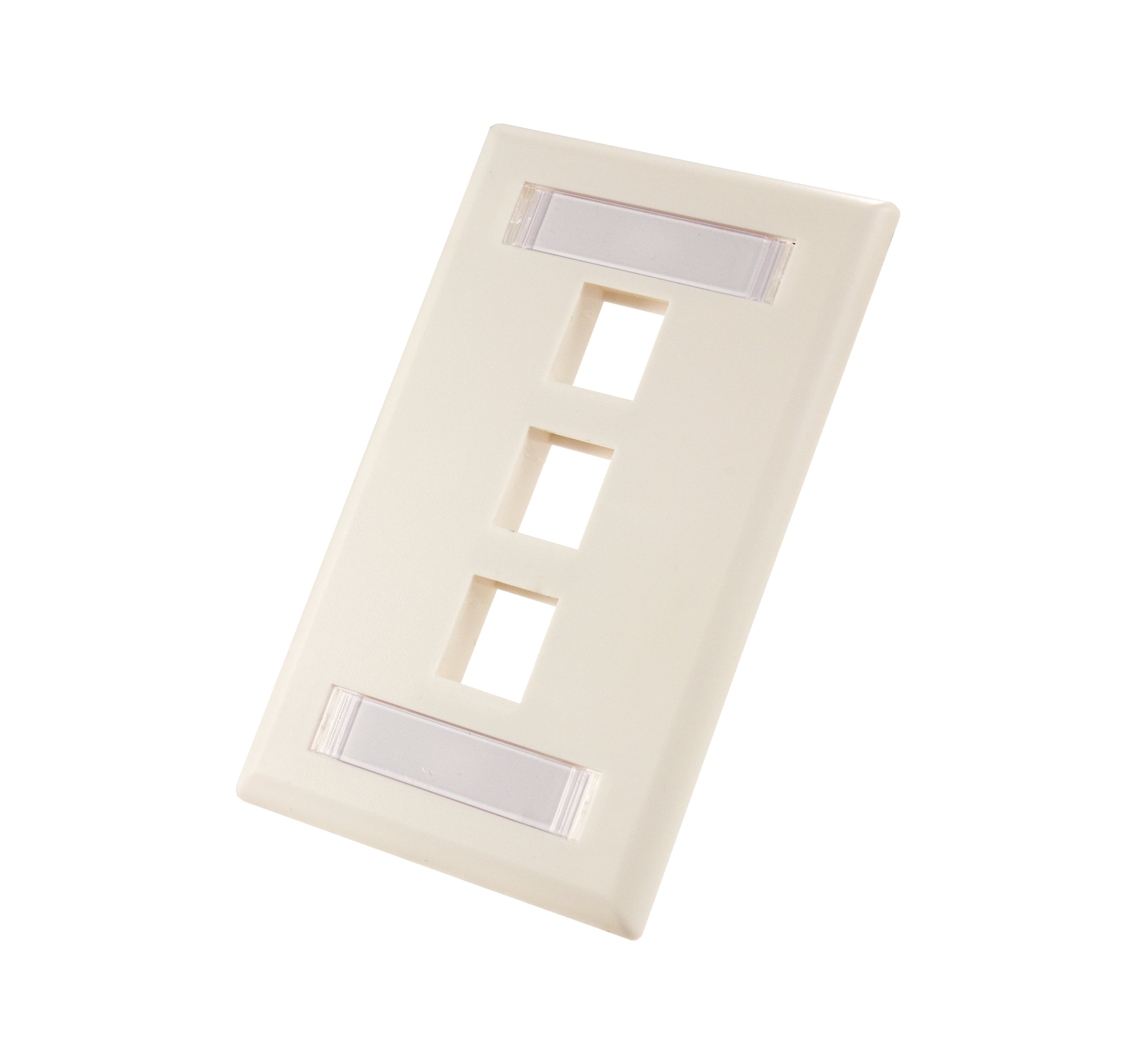 Vertical Cable Standard Wall Plates With ID Windows – 305 Series White