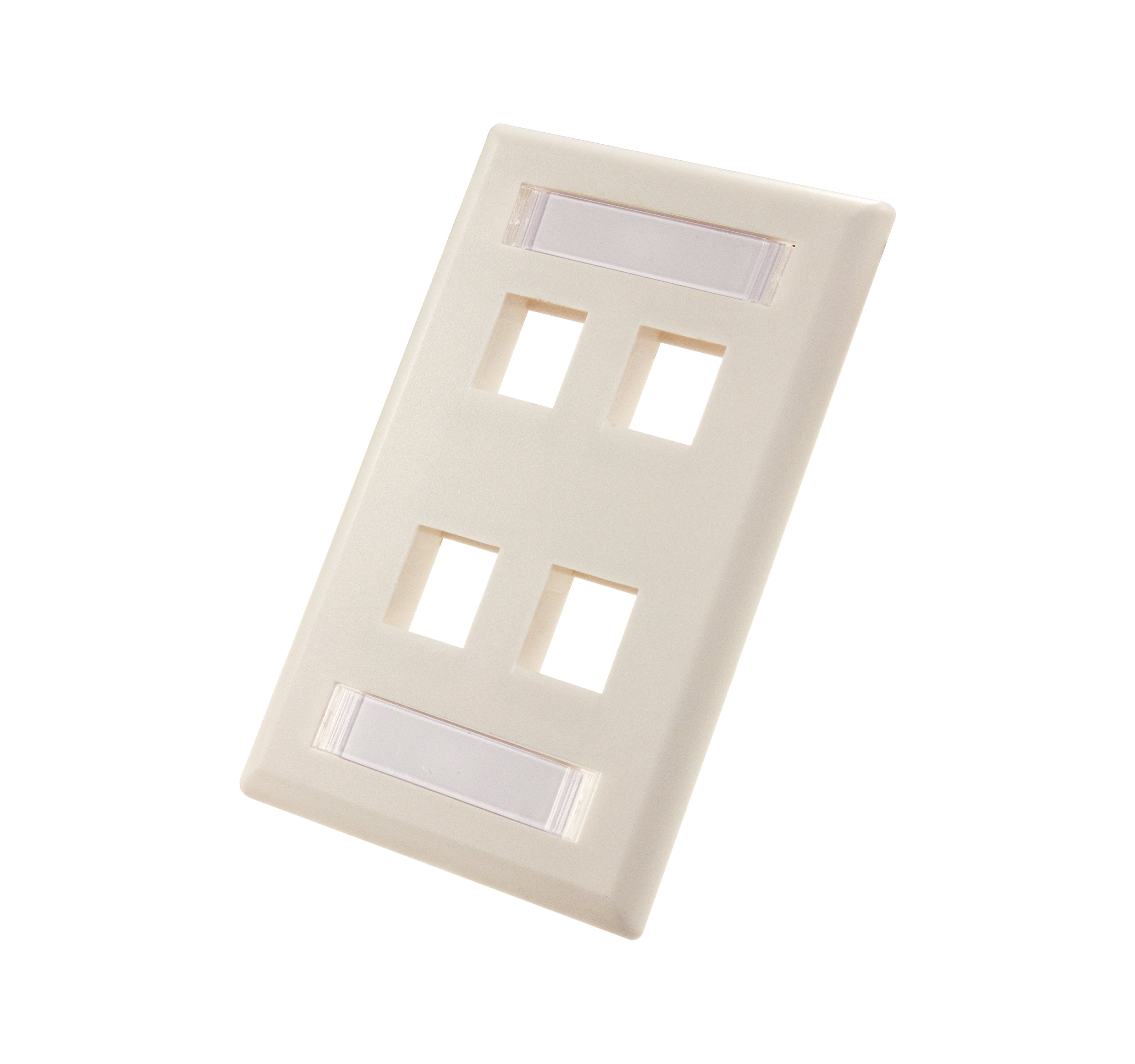 Vertical Cable Standard Wall Plates With ID Windows – 305 Series White