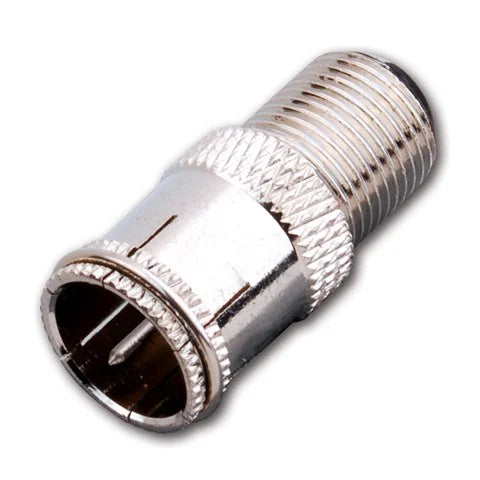 Vanco “F” Female to Push-On “F” Male Adapter- Nickel