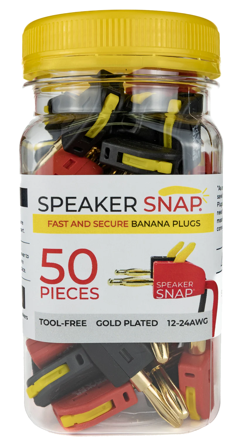 Speaker Snap Banana Plugs Red & Black 25 Pair / 50 Pieces