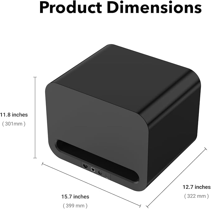 Wiim Sub Pro 8" 250 W Wireless Smart Subwoofer, AI RoomFit™ Calibration, Wi-Fi 6 & Bluetooth 5.3, 25 Hz Deep Bass, Works Streamers, Amps & Any RCA Sub-Out System, Black