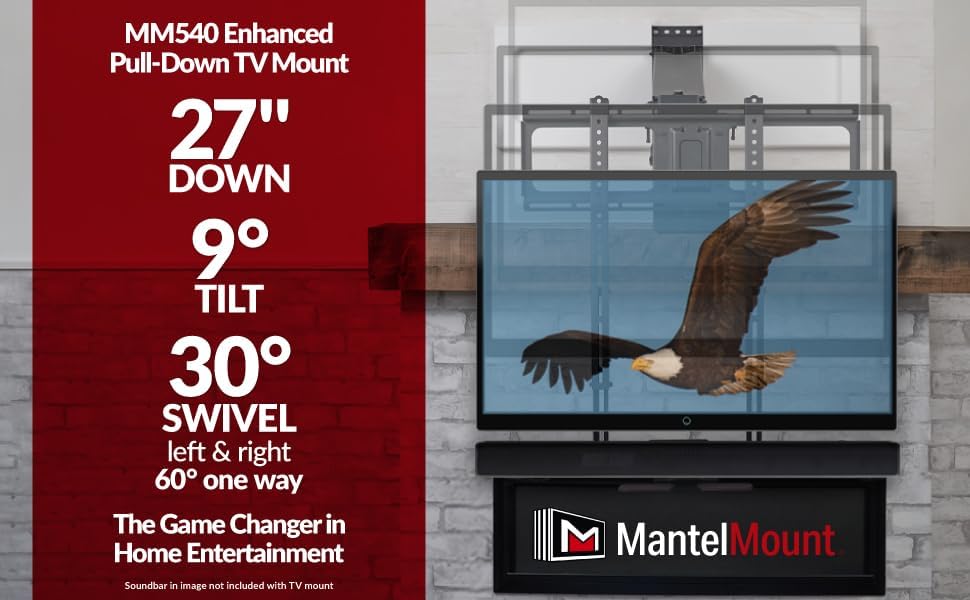 MantelMount Enhanced Pull Down TV Mount