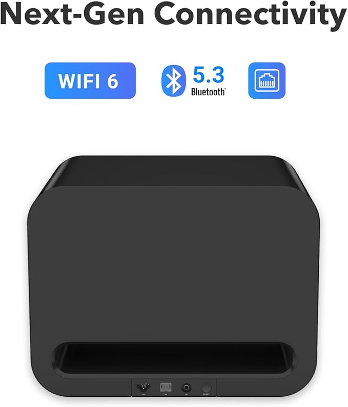 Wiim Sub Pro 8" 250 W Wireless Smart Subwoofer, AI RoomFit™ Calibration, Wi-Fi 6 & Bluetooth 5.3, 25 Hz Deep Bass, Works Streamers, Amps & Any RCA Sub-Out System, Black