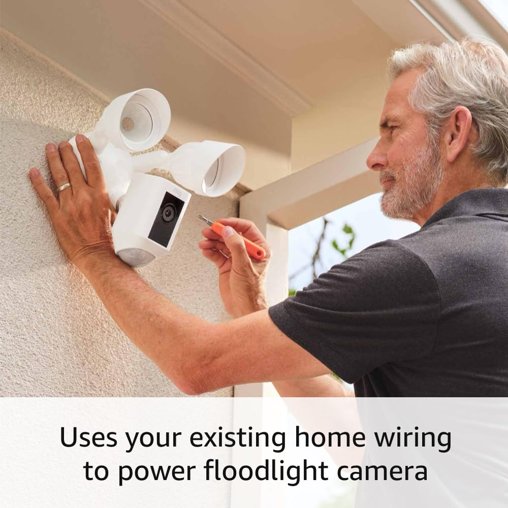 Ring Floodlight Cam Wired Plus with motion-activated 1080p HD video