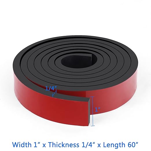 ProEdge 1" x 60" x 1/4" Neoprene Gasket Tape w/ Adhesive Back