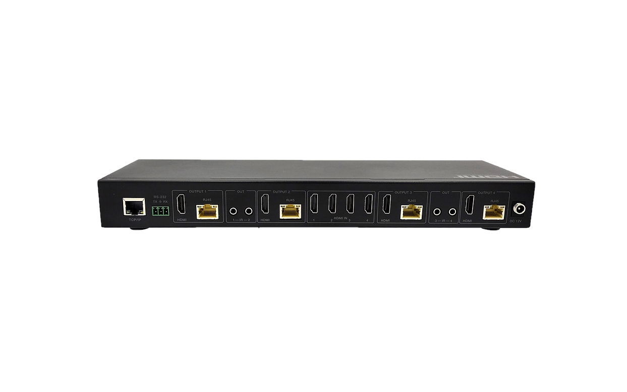 Simplified MX44KT Scaling 50m 4K 4x4 HDMI Matrix Kit over CAT5e/6/7