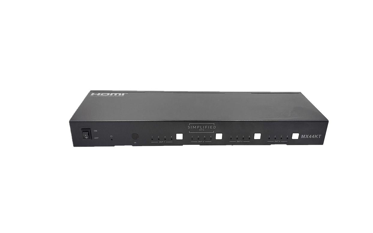 Simplified MX44KT Scaling 50m 4K 4x4 HDMI Matrix Kit over CAT5e/6/7