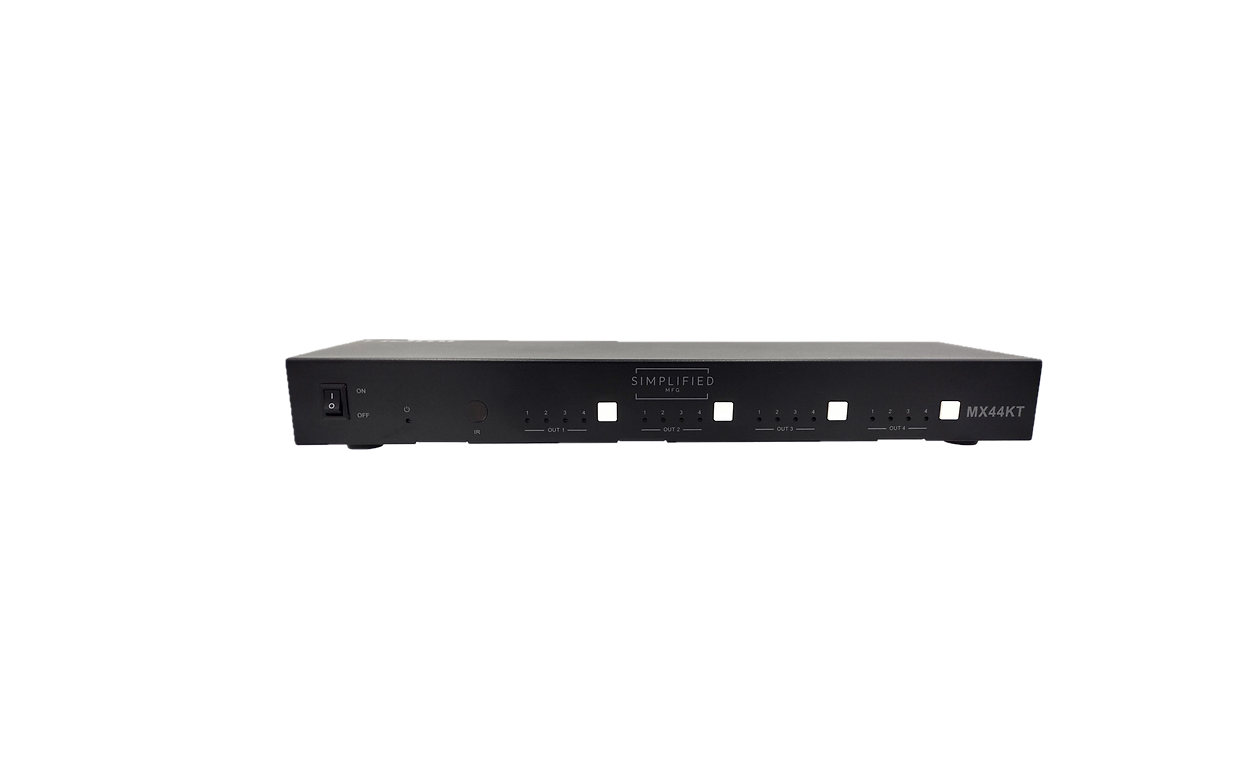 Simplified MX44KT Scaling 50m 4K 4x4 HDMI Matrix Kit over CAT5e/6/7