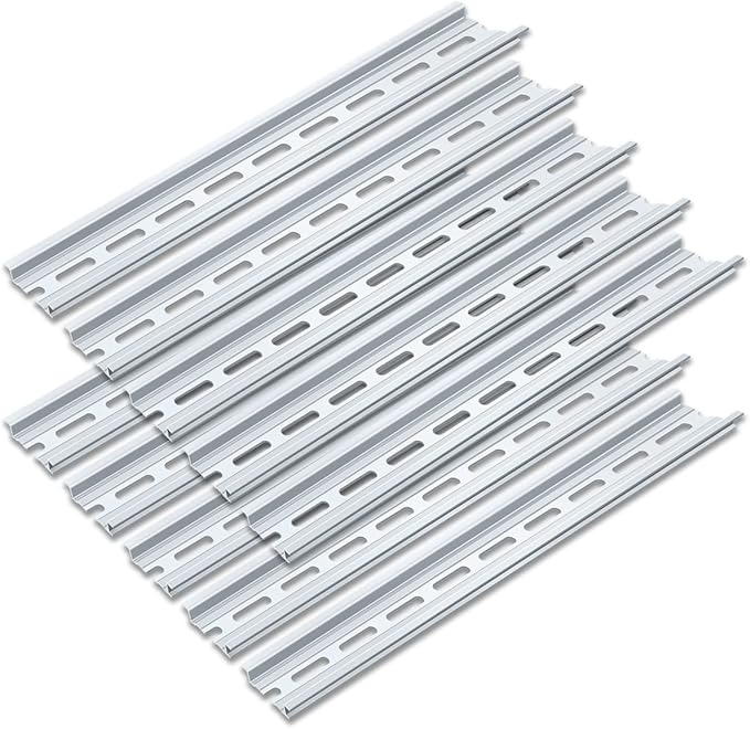 ProEdge 10 Pieces 1 Meter Aluminum DIN Rail, Top Hat Slotted DIN Rails with RoHS for Professionals and DIY Cut Length | Hardware Components Mounting - 1 Meter Long, 35mm Wide, 7.5mm High