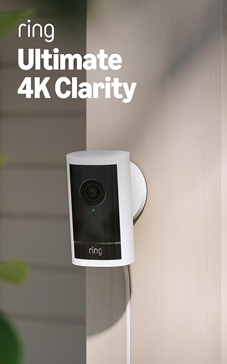 Ring Outdoor Cam Pro, Plug-In (Newest Model), White