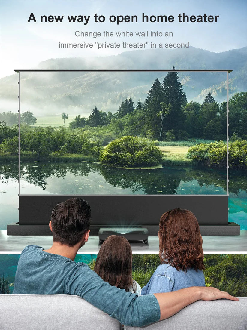 DD 120" 4K Ultra Short Throw Laser TV with Motorized ALR Screen & Furniture
