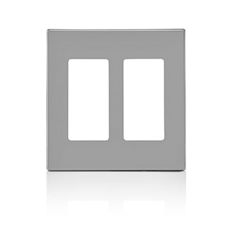 Leviton 80309 2-Gang Decora Plus Screwless Wallplate Polycarbonate