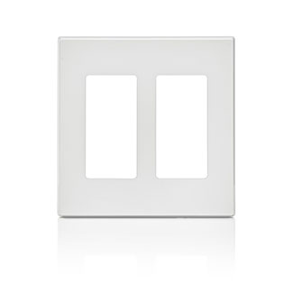 Leviton 80309 2-Gang Decora Plus Screwless Wallplate Polycarbonate