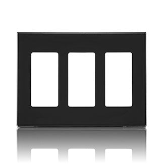 Leviton 80311 3-Gang Decora Plus Screwless Wallplate Polycarbonate