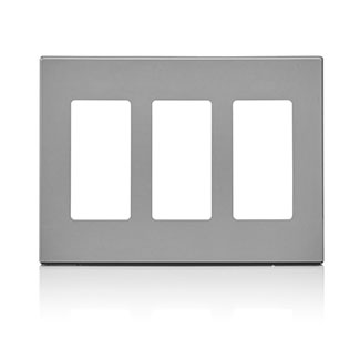 Leviton 80311 3-Gang Decora Plus Screwless Wallplate Polycarbonate