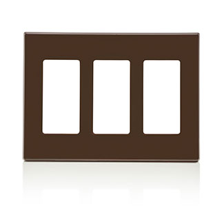 Leviton 80311 3-Gang Decora Plus Screwless Wallplate Polycarbonate