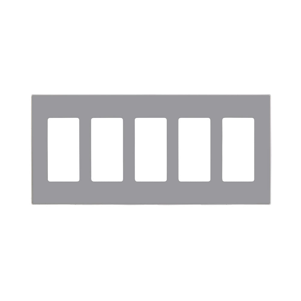 Leviton 80321 5-Gang Decora Plus Screwless Wallplate, Polycarbonate
