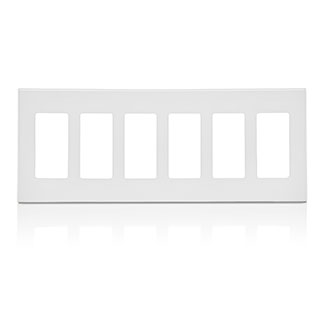 Leviton 80326 5-Gang Decora Plus Screwless Wallplate Polycarbonate