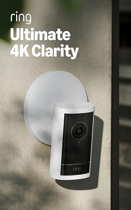 Ring Outdoor Cam Pro, Power over Ethernet (Newest Model), White