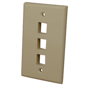 Vanco Multi-Media keystone Wall Plates- 3 Ports & Ivory