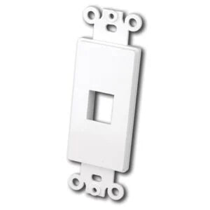 Vanco Decor Style Multi-Media Wall Plate Inserts- 1 Port & White