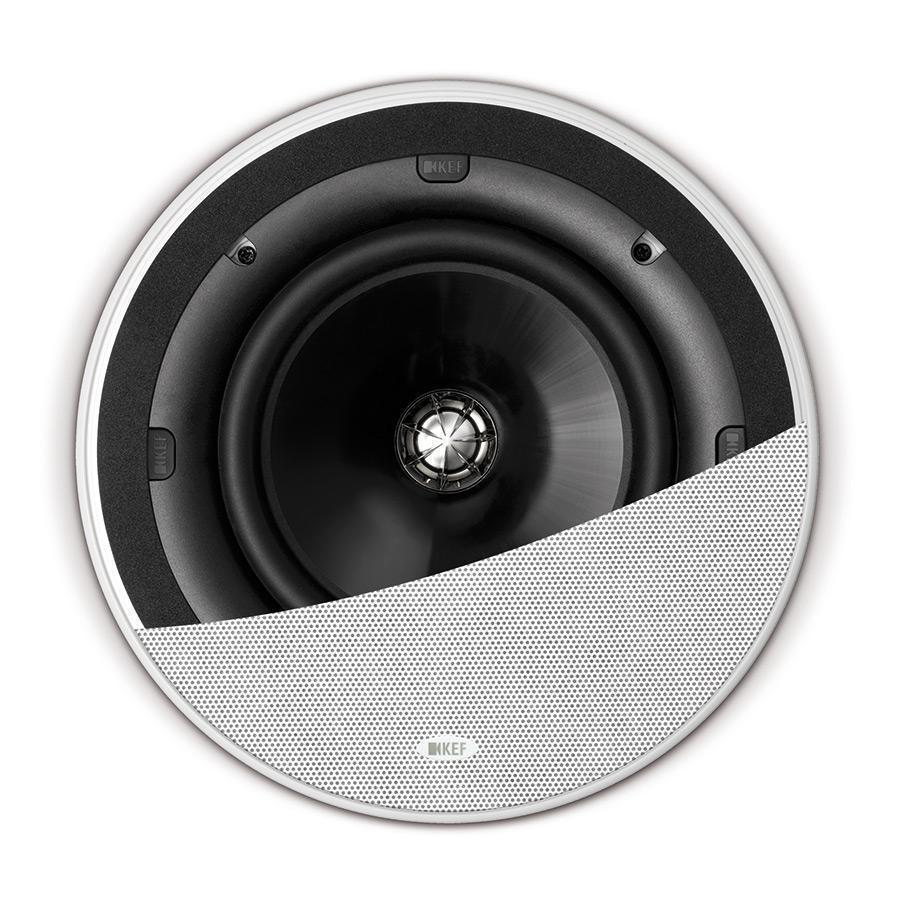Kef Ci200QR Uni-Q Round Speaker White, Each
