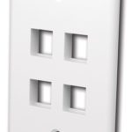 Vanco Multi-Media Keystone Wall Plates- 4 Ports & White