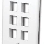 Vanco Multi-Media Keystone Wall Plates- 6 Ports & White