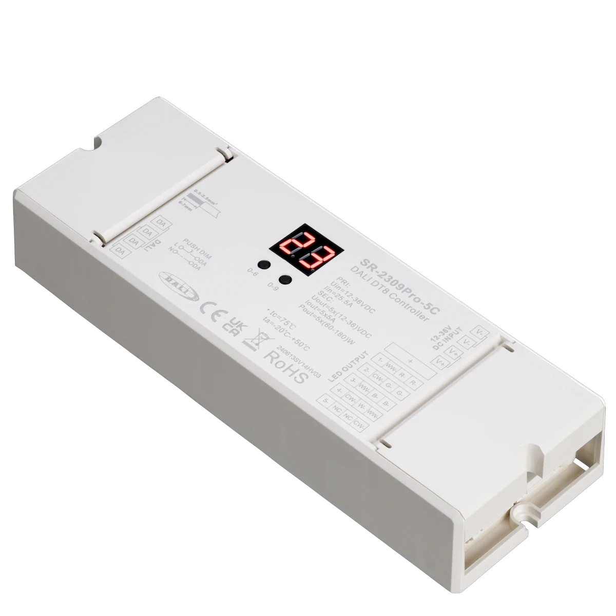 Proluxe PLX-DEC-DALI-5CH DALI-2 Certified DT8 5-Channel 12-36VDC CV LED Decoder (5CH x 5A)