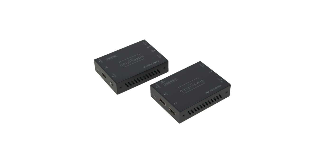 Simplified EXMICROKVM HDMI 2.0b (18Gbps) Category Cable Extender Kit With USB (KVM)