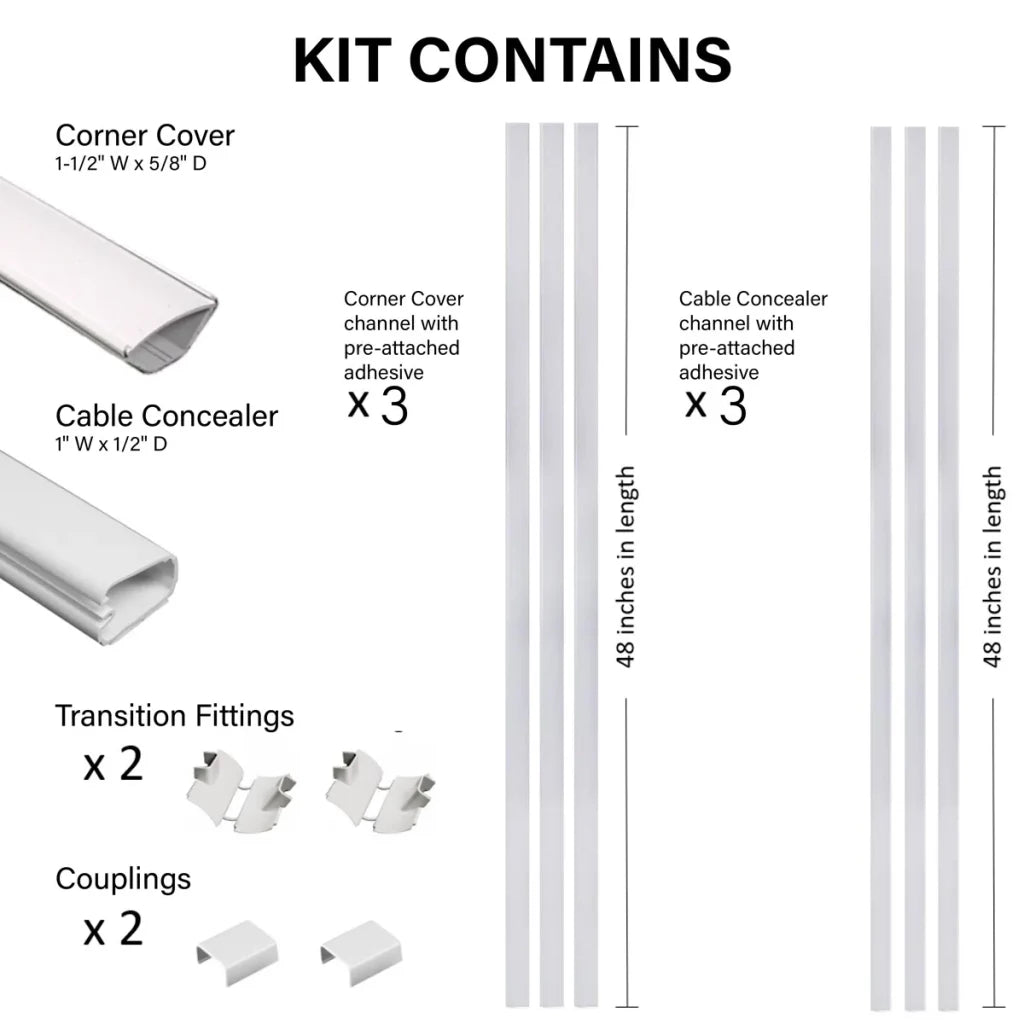 Sanus CCSHEK 12-Piece 48-in x 1-in PVC Home Theater Cabling Kit.  PANDUIT