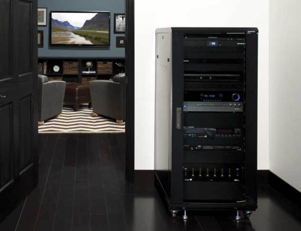 Sanus CFR2127-B1 27U AV Rack Audio Component & Home Theater Rack