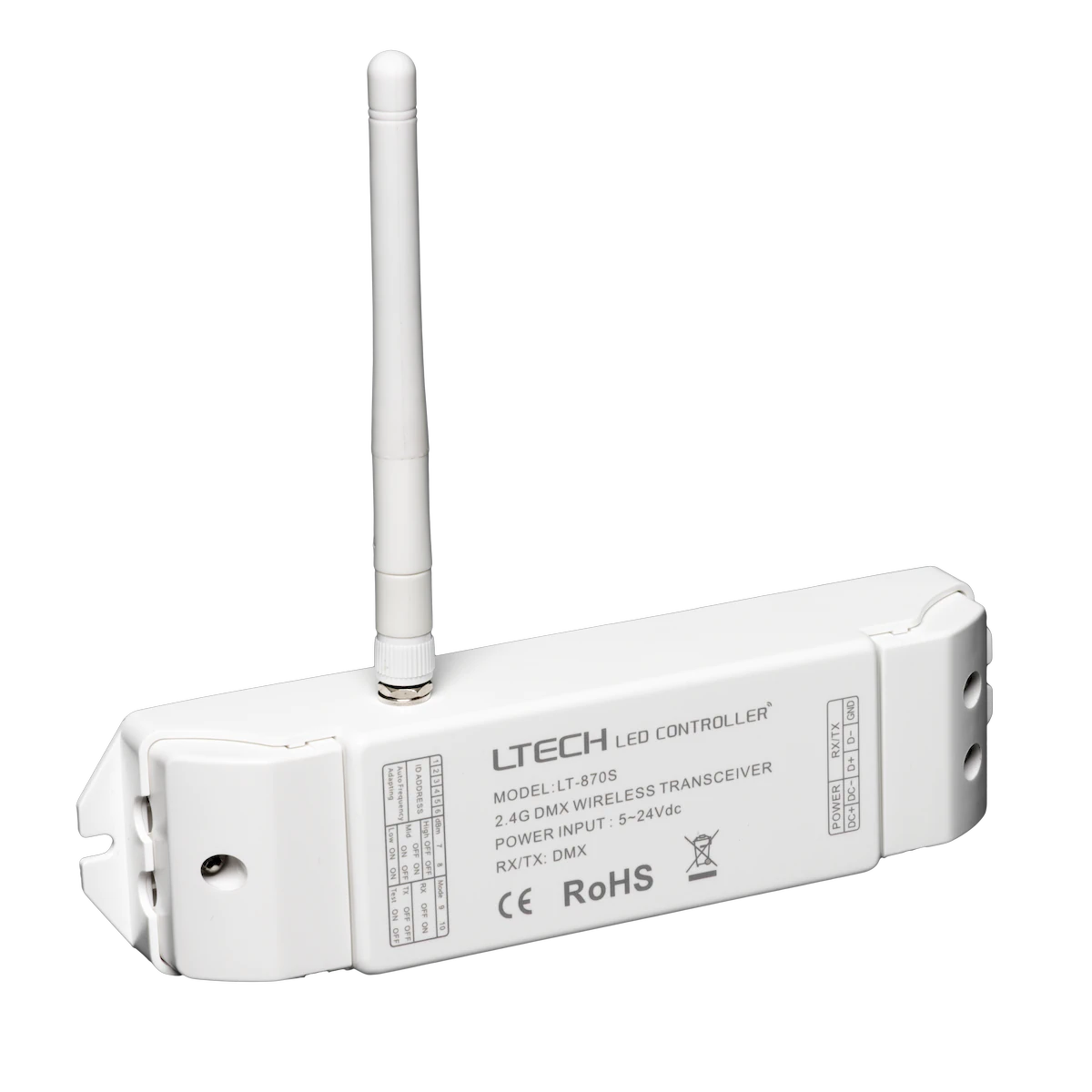 Proluxe PLX-TRNRCV-WDMX WIRELESS DMX TRANSCEIVER; 5-24VDC INPUT, DMX512