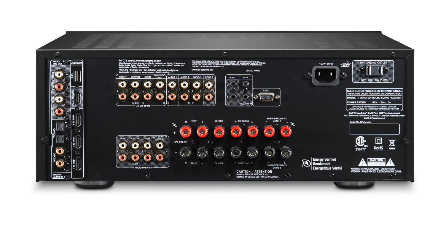 NAD A/V 6x70 Surround Sound Receiver T 758 V3i