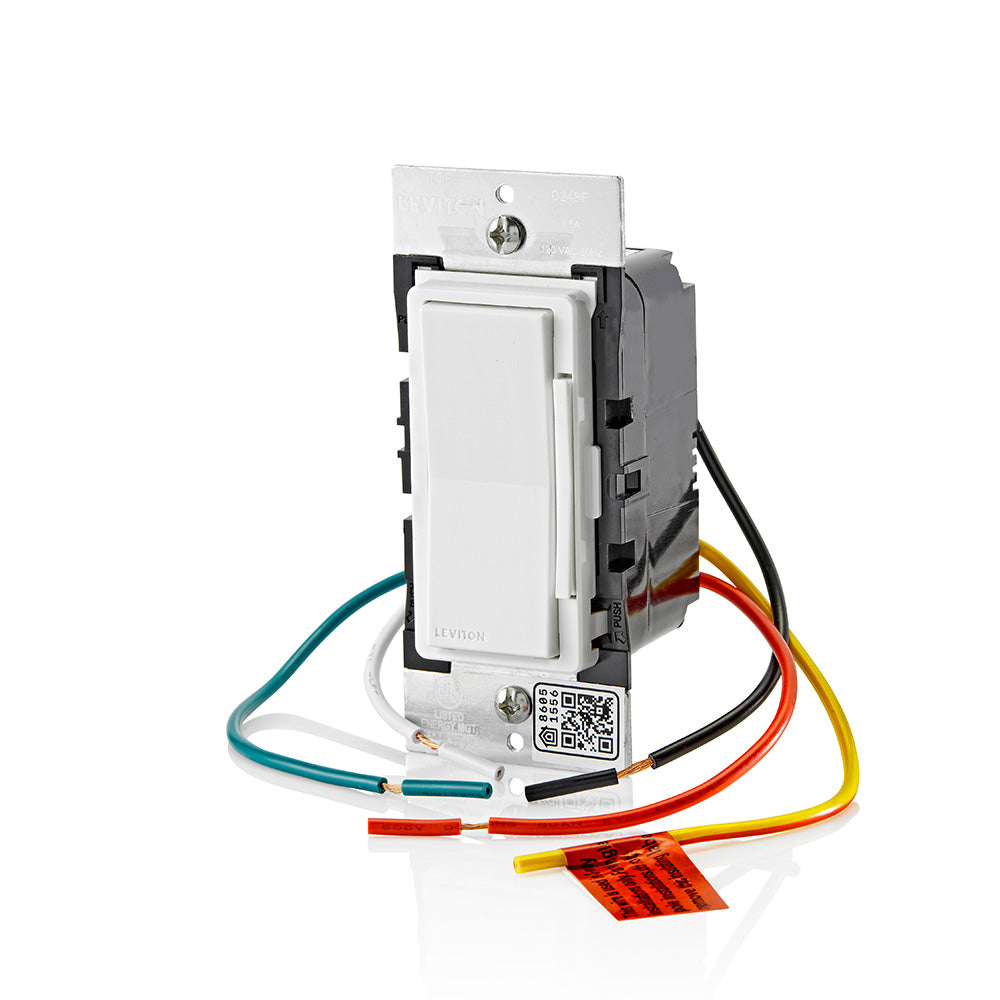 Leviton D24SF-1BW Decora Smart Fan Speed Controller, Wi-Fi, Neutral Wire Required