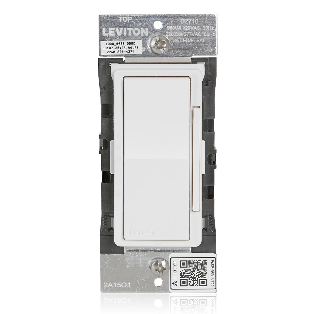 Leviton D2710-1BW Decora Smart 0-10V Dimmer Switch, Wi-Fi, Neutral Wire Required