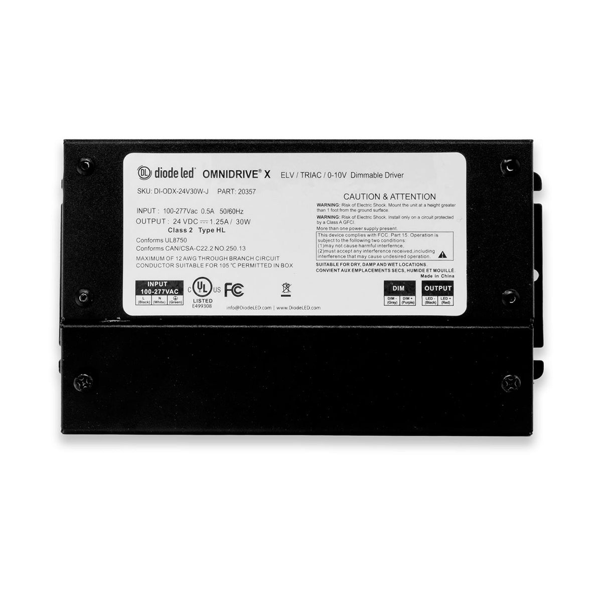 Diode OMNIDRIVE® X Dimmable Driver DI-ODX-24V30W-J