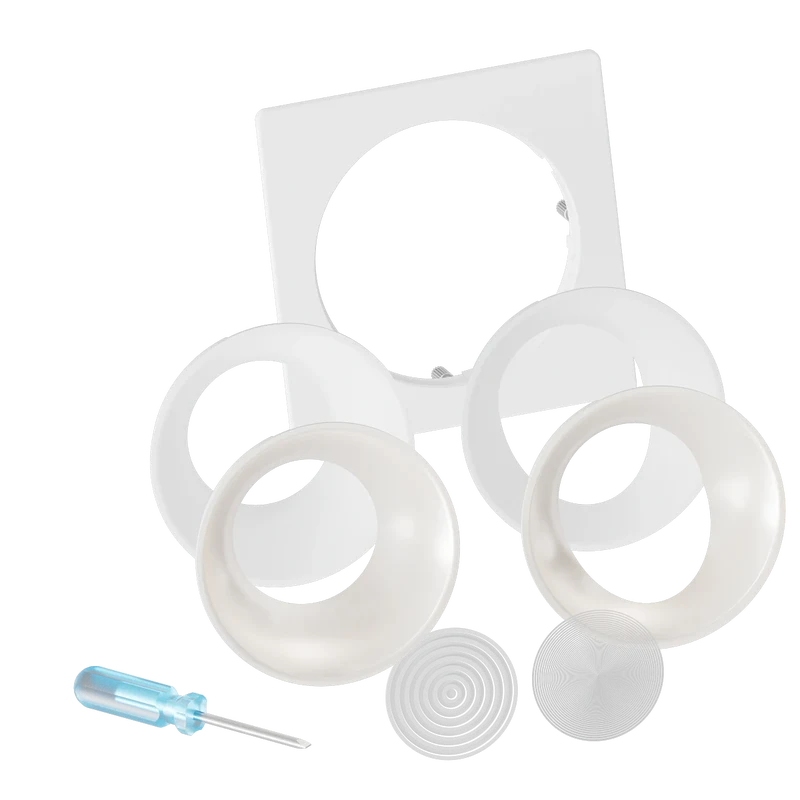 Proluxe ChromaDMX 4in DMX RGB+TW Downlight, Square Trim, White Finish