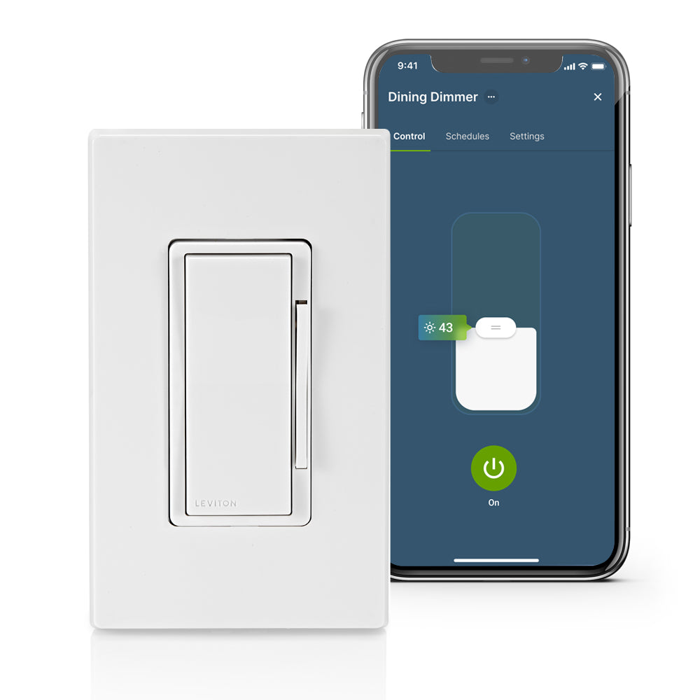 Leviton DN6HD-1BW No-Neutral Decora Smart Dimmer Switch, Requires MLWSB Wi-Fi Bridge