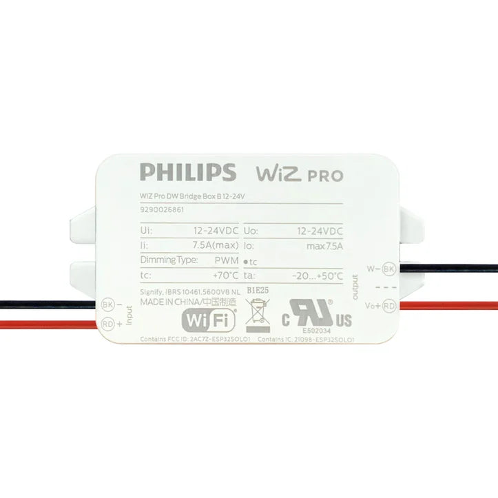 PureEdge BRBOX-UR96W-DW Pure Smart™ UR96W Square Bridgebox 12V-24VDC, Single Channel Static White, Connected By WiZ Pro