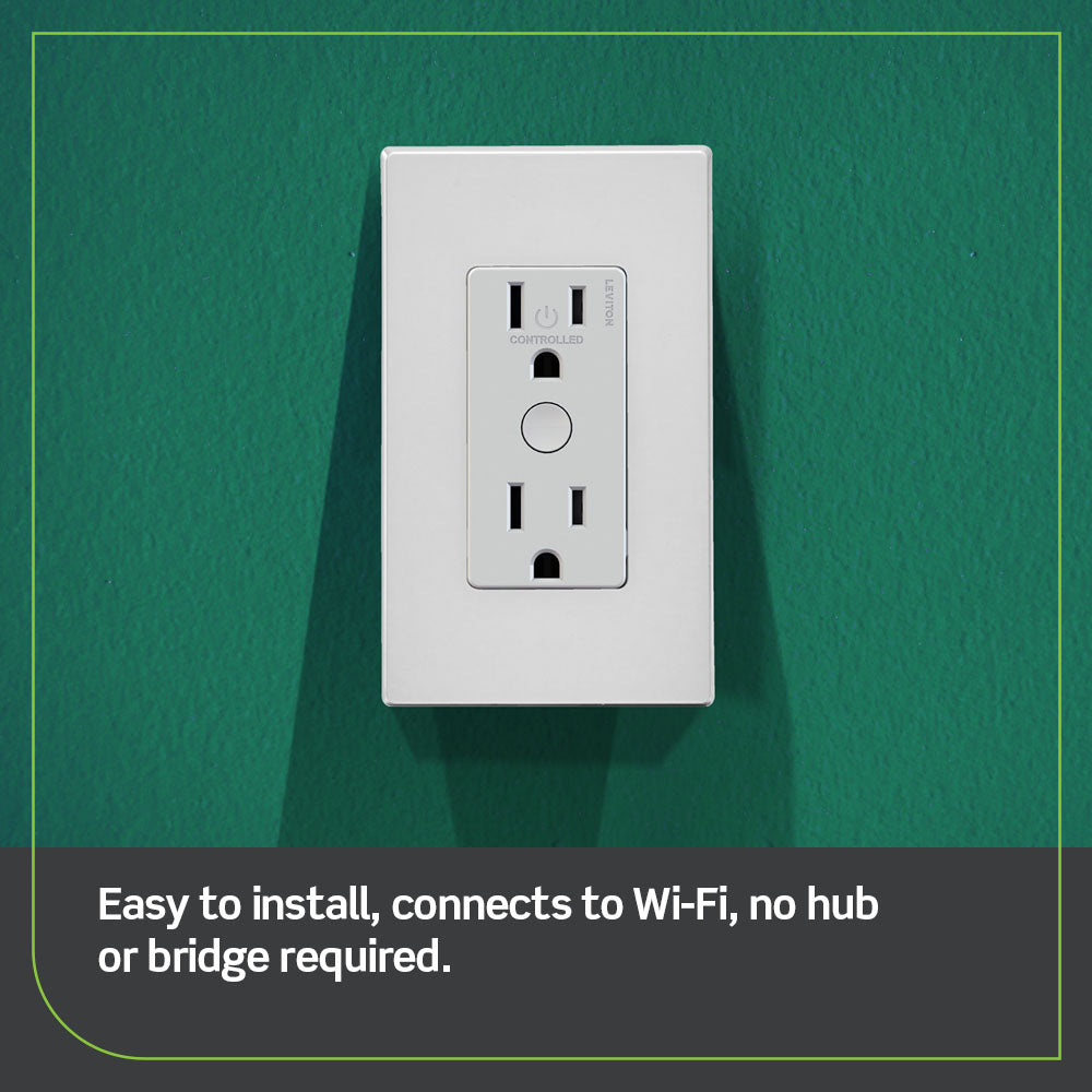 Leviton D215R-1BW Decora Smart Outlet, Tamper-Resistant 15A, Wi-Fi