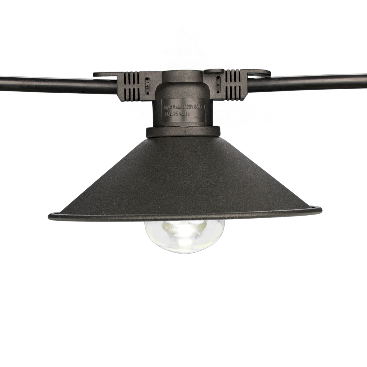 Proluxe PLX-DLXLSSHADE-ACCSRY-6 25 SHADES FOR LS/LS2 SUSPENDED & NON-SUSPENDED LIGHT STRING,1.77IN H x 6IN DIA. BLACK FINISH EXTERIOR, OFF-WHITE FINISH INTERIOR
