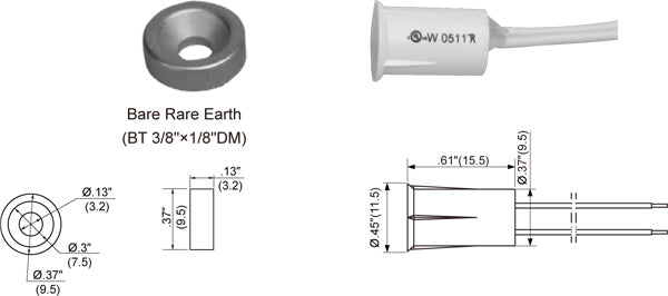 Tane Rare Earth Donut Magnet w convex hole MINI - 10 DM