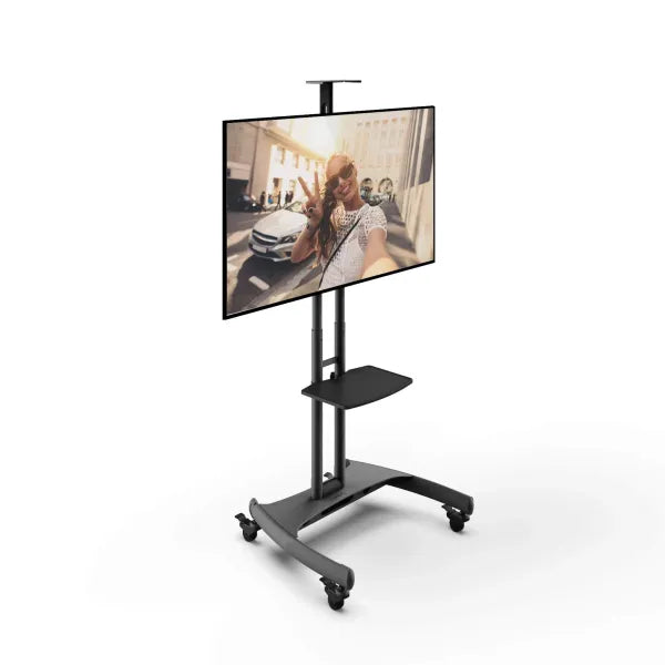 Kanto MTM65PL Height Adjustable Mobile TV Cart with Adjustable Shelf for 37" - 65" TVs, Black